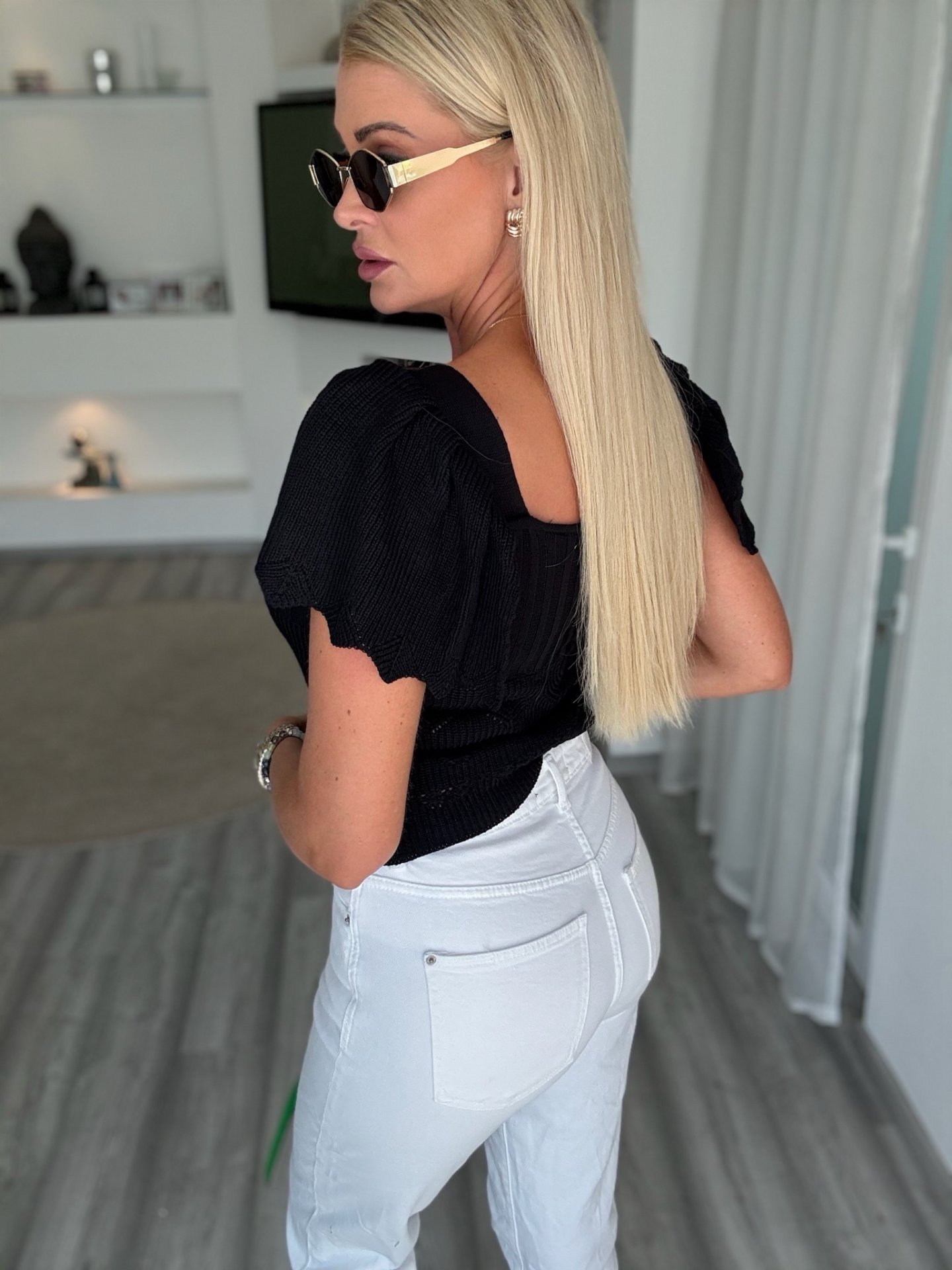 GIULIA kötött felső fekete