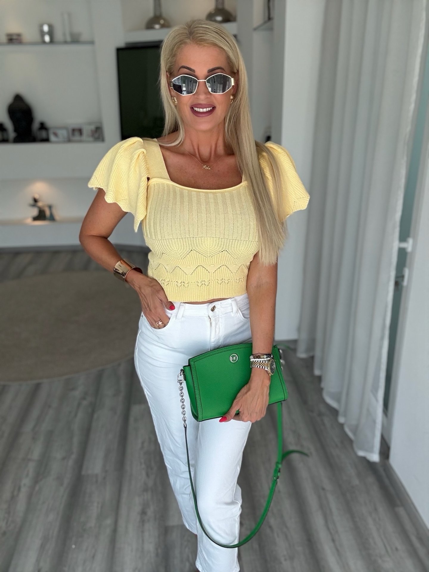 GIULIA kötött felső sárga