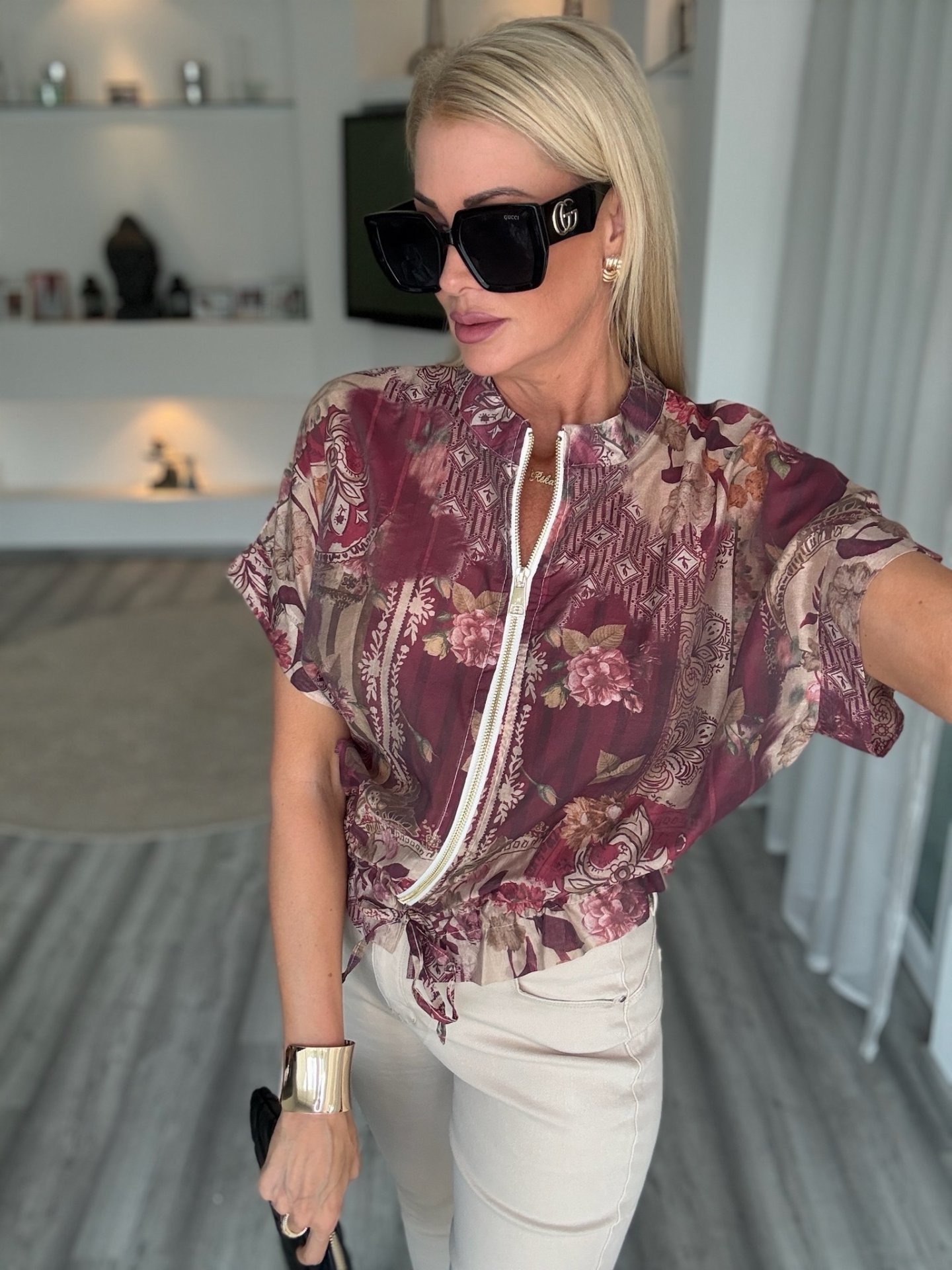 VINTAGE ROSE blouson kabátka bordó