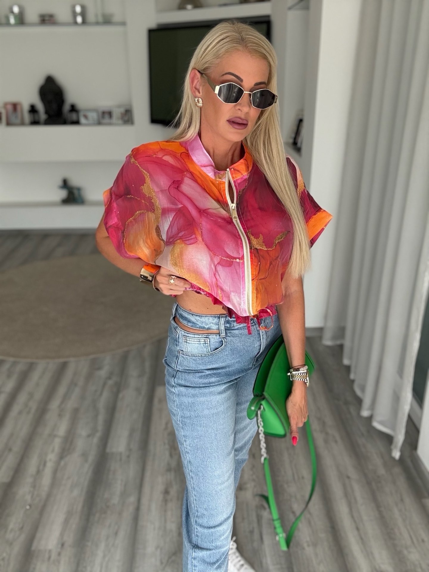 SIDE CUT mom jeans  BS773