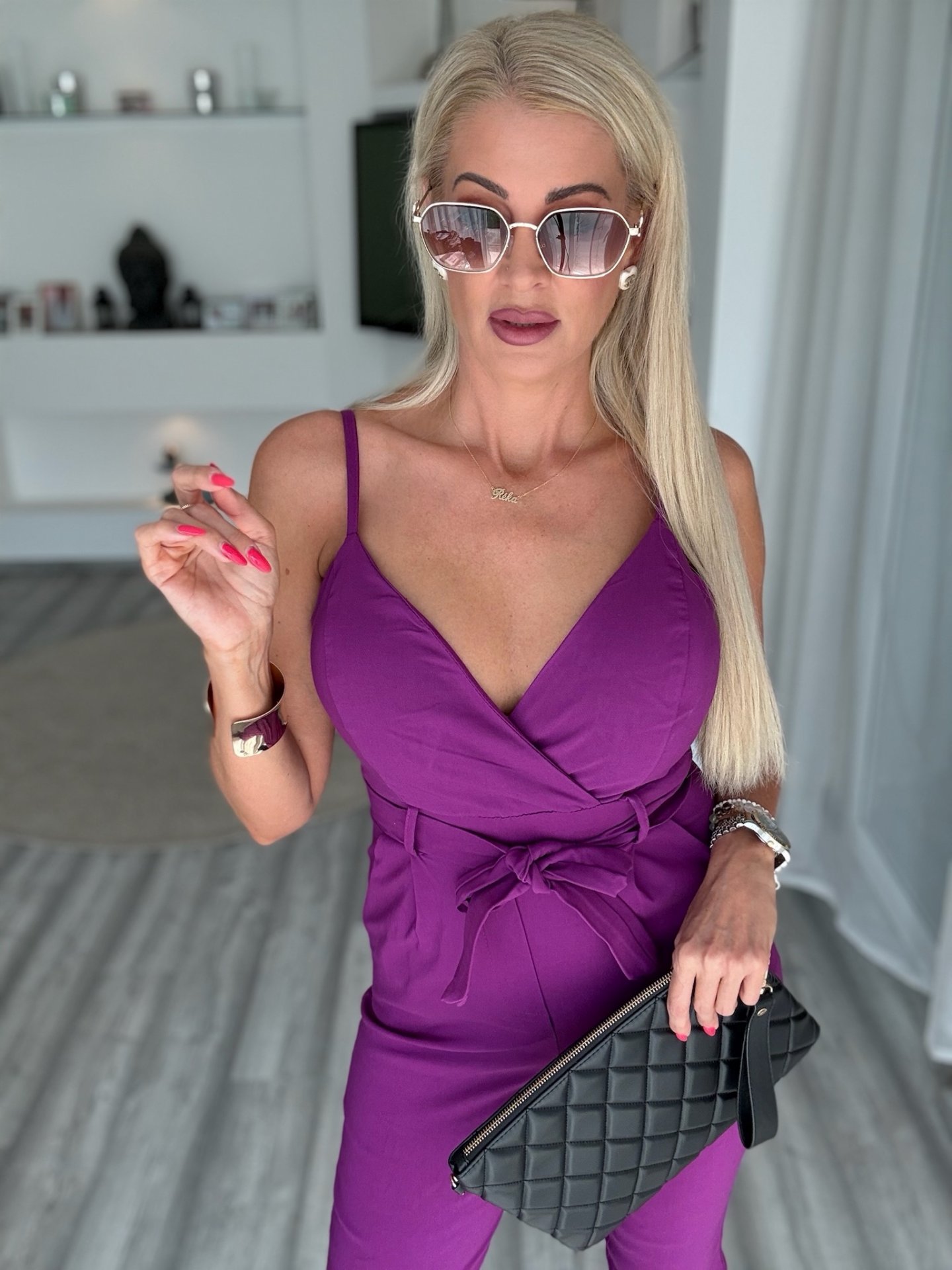 DORINA hosszú overal lila