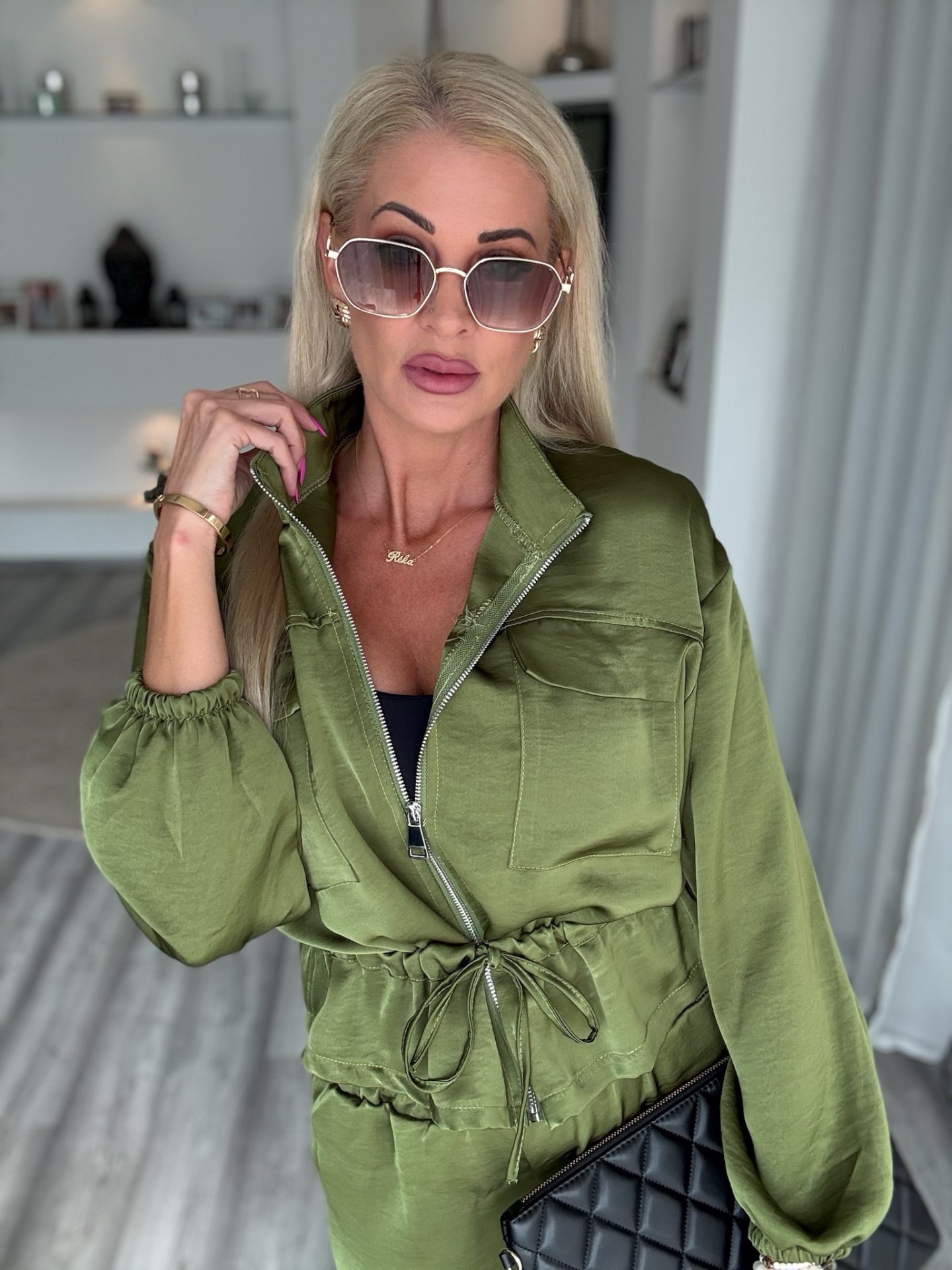 GRAVITY saten szett khaki