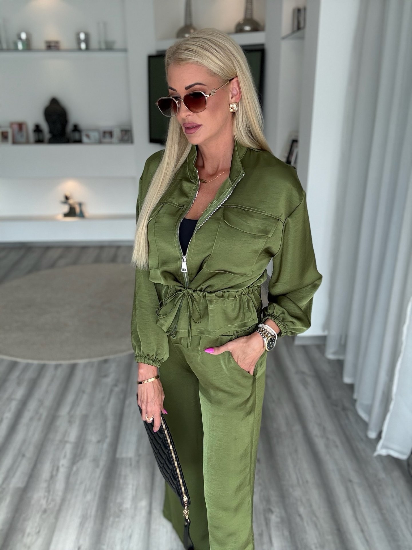 GRAVITY saten szett khaki
