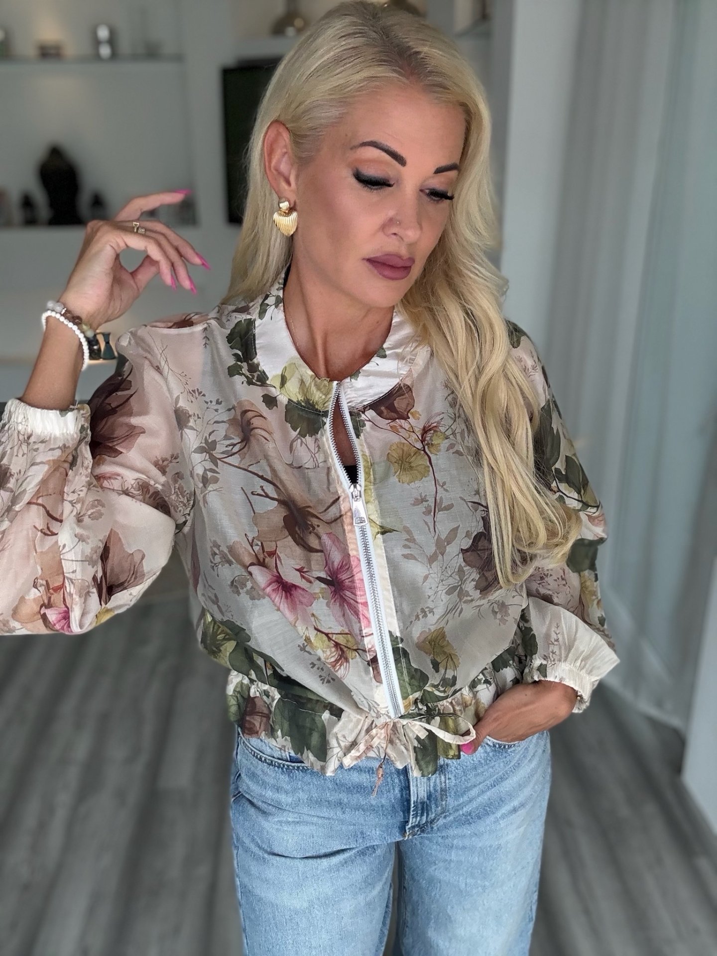 FLÓRA bomber kabátka khaki