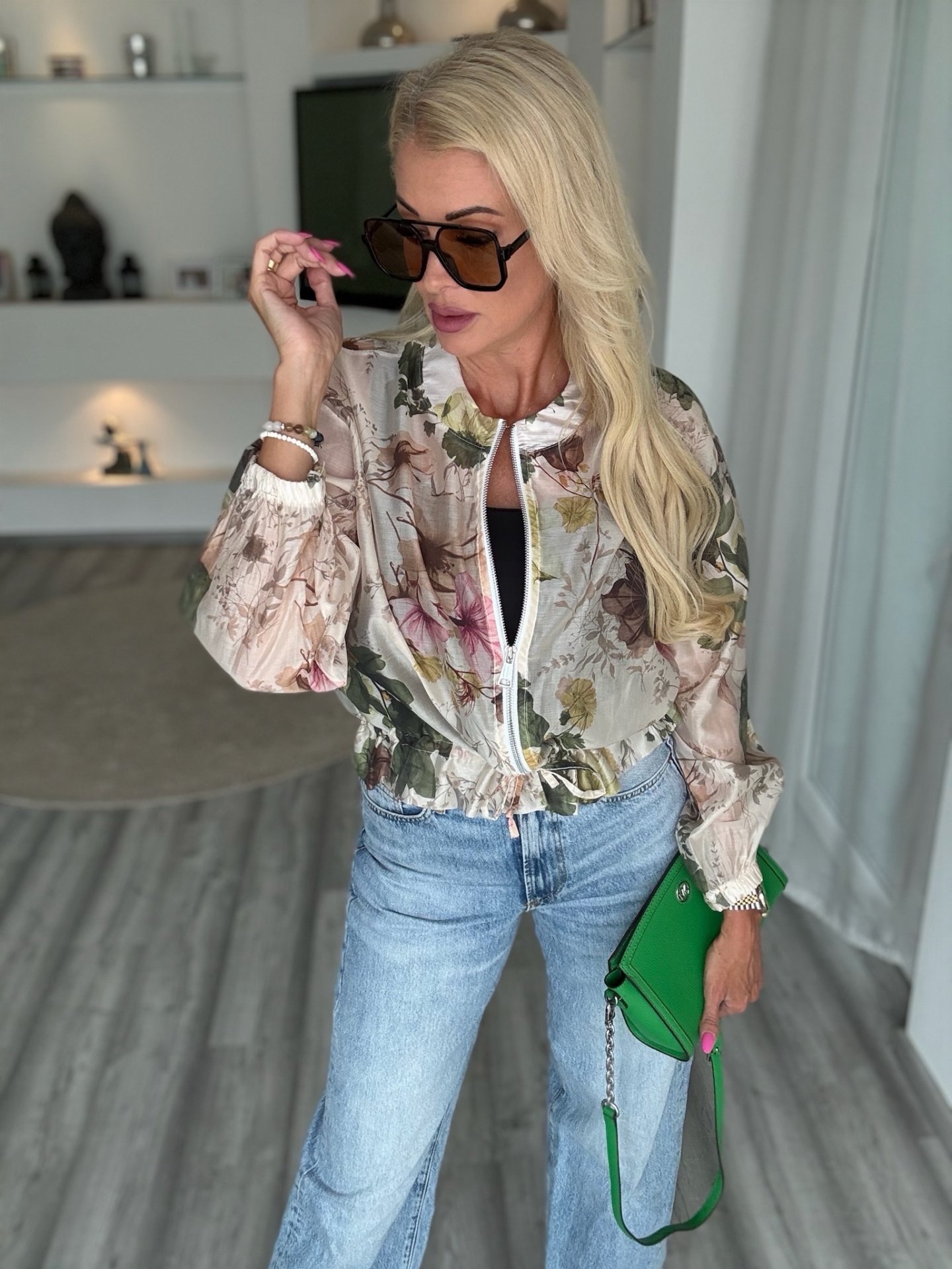 FLÓRA bomber kabátka khaki
