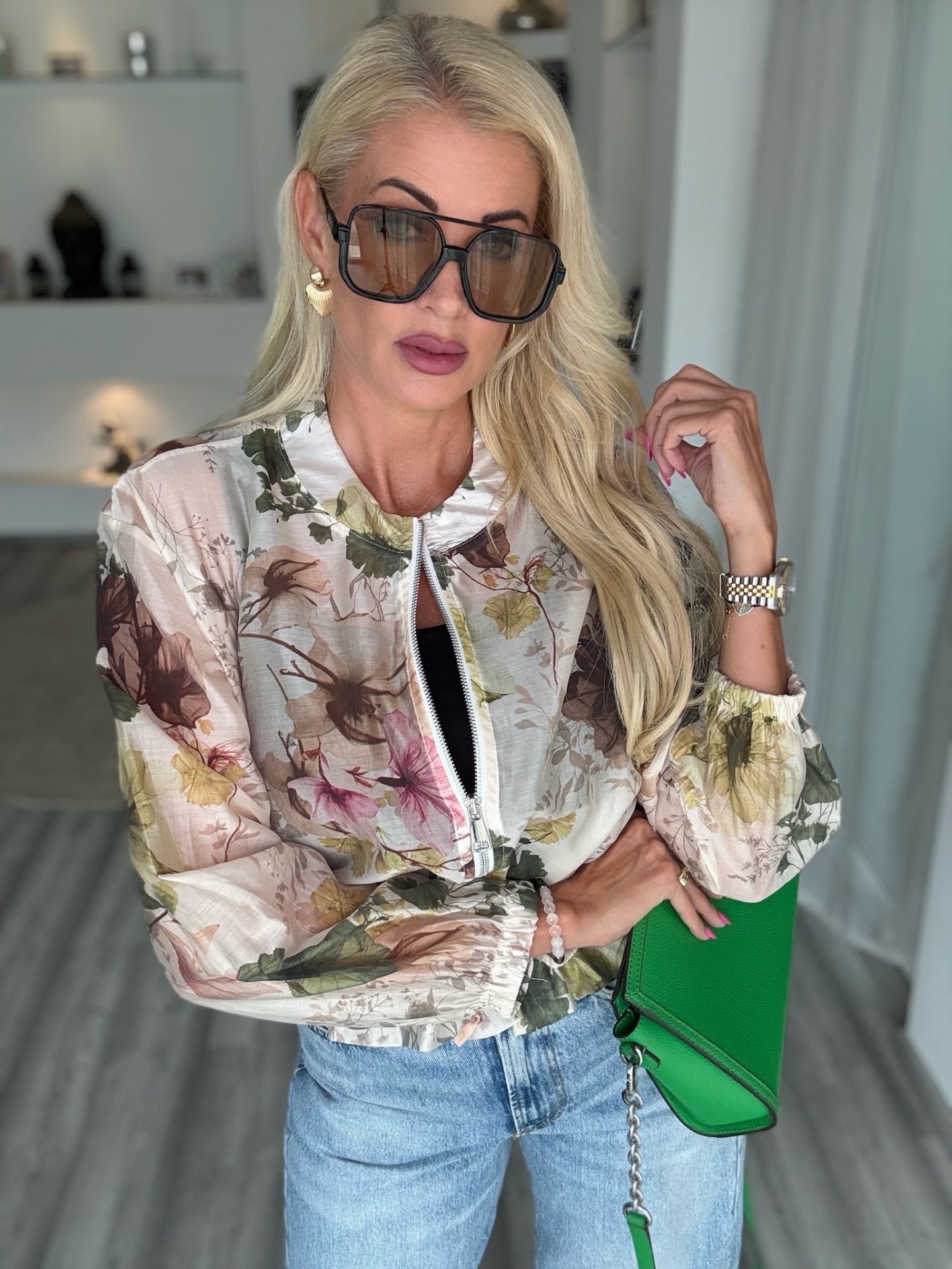 FLÓRA bomber kabátka khaki