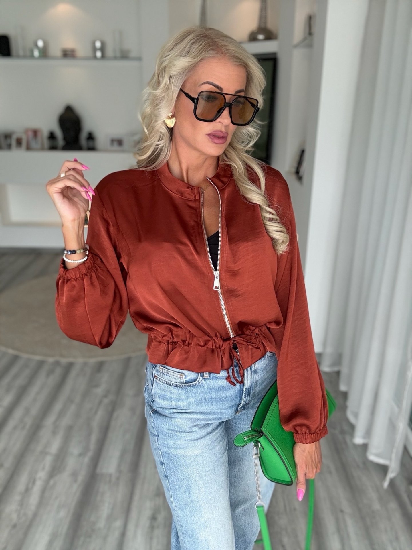 GOLD saten dzseki rozsda