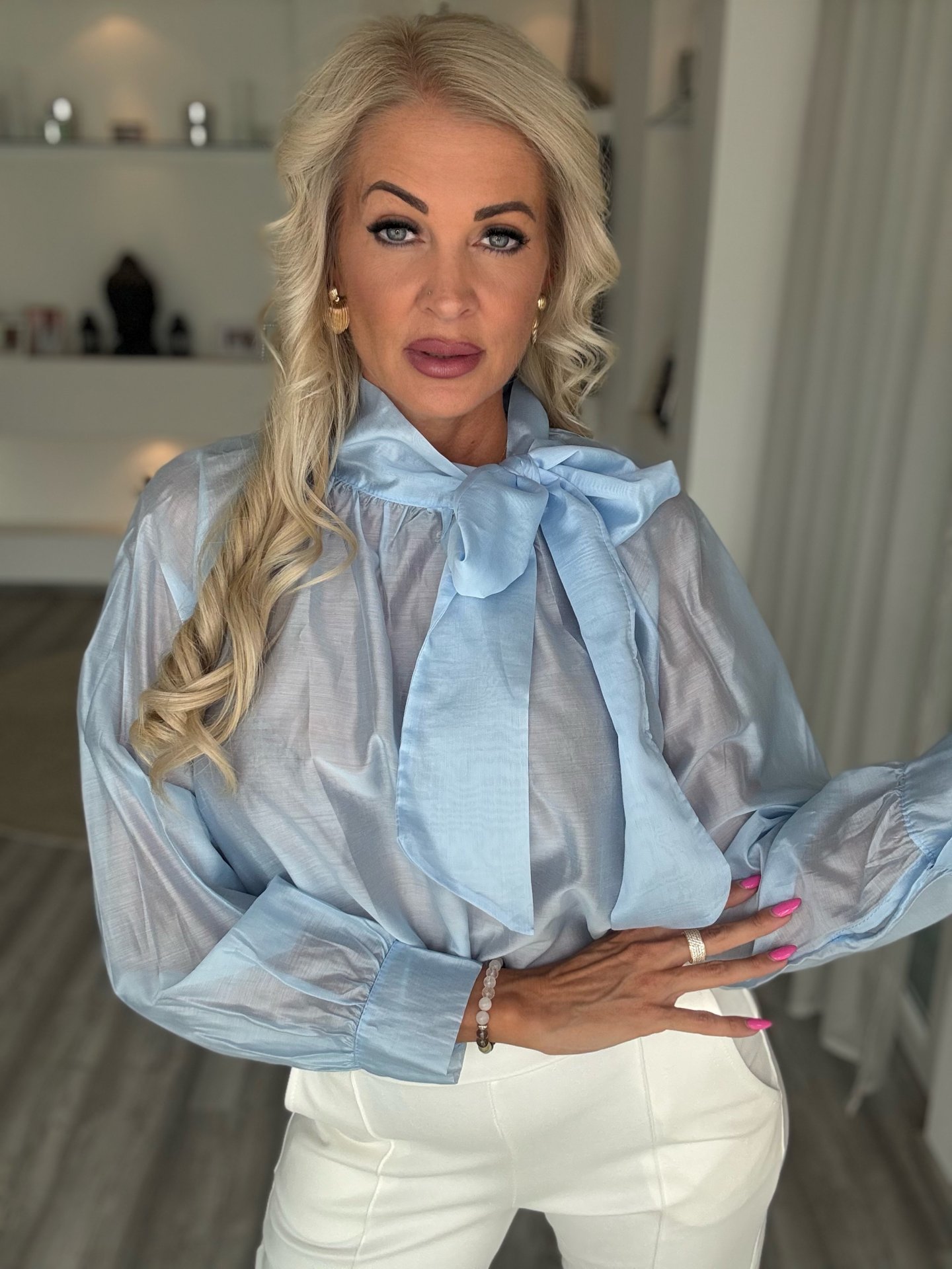 MILA blúz babakék 