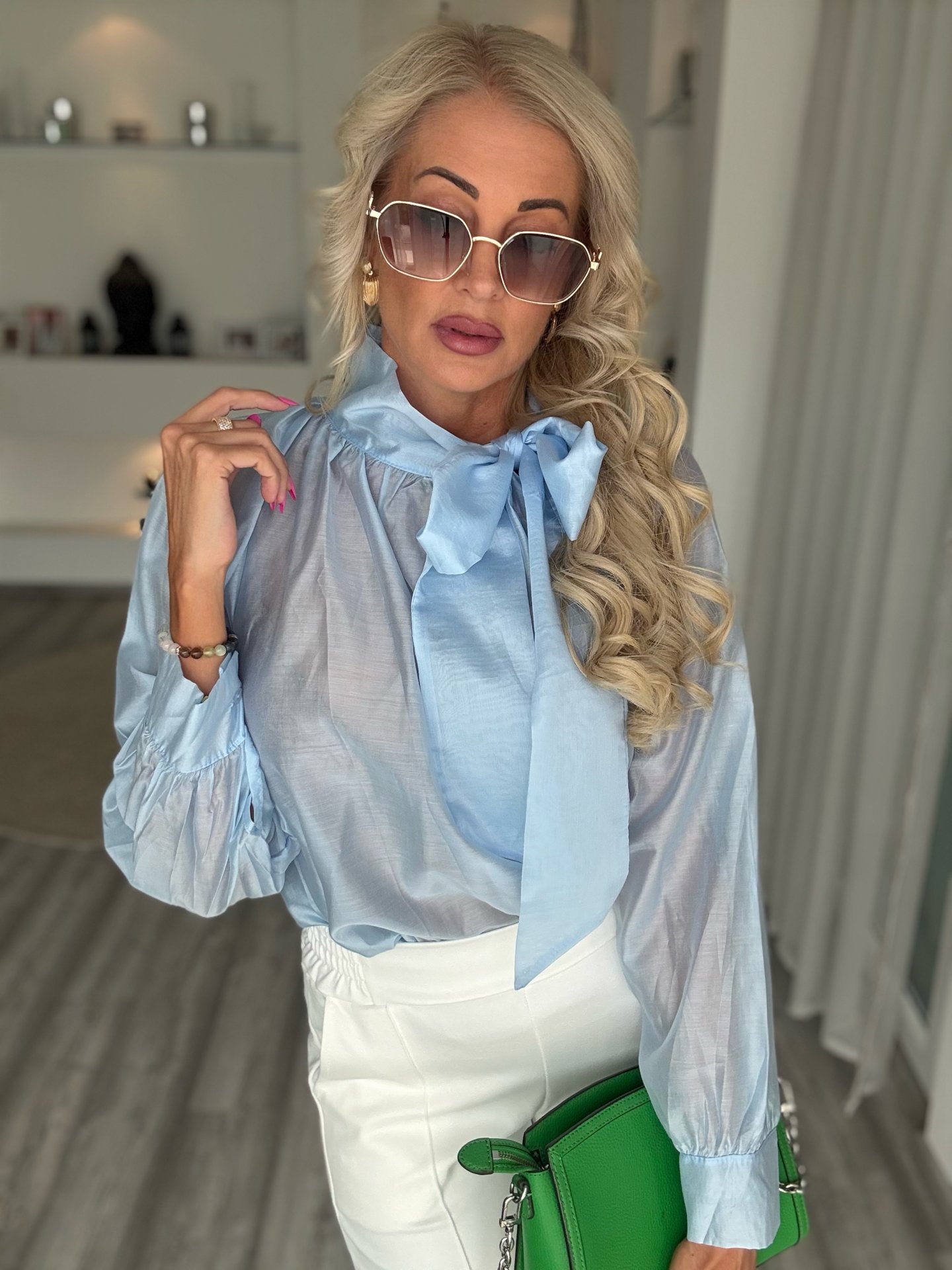 MILA blúz babakék 
