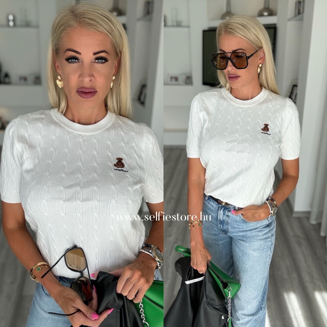 NORDIC Teddy pulóver fehér C5015