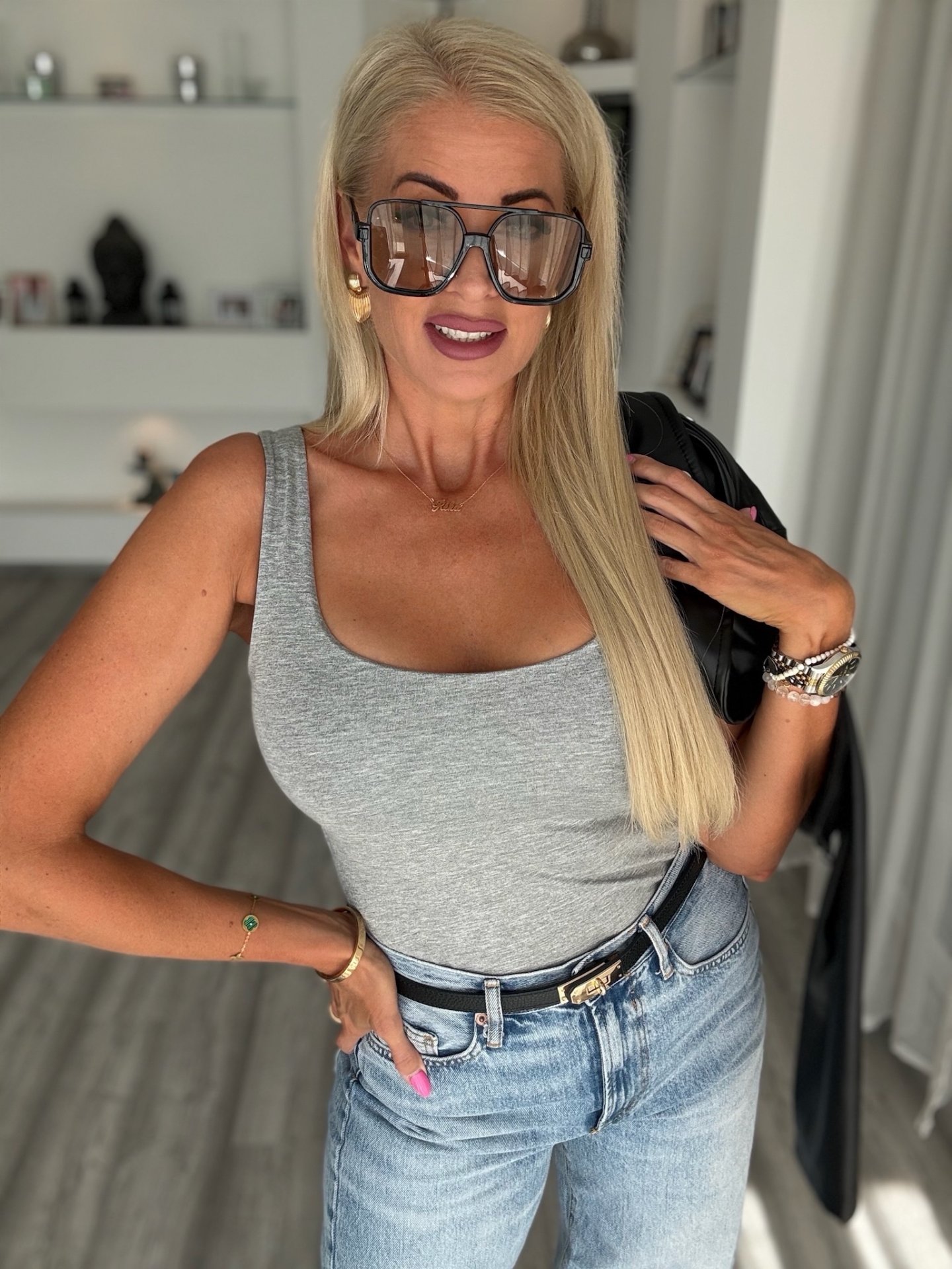 LAURA pamut trikó szürke 