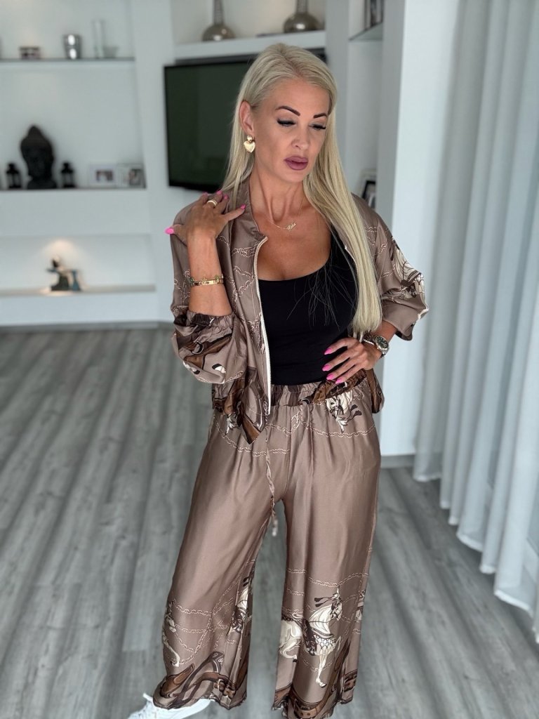 CAVALLI saten szett barna