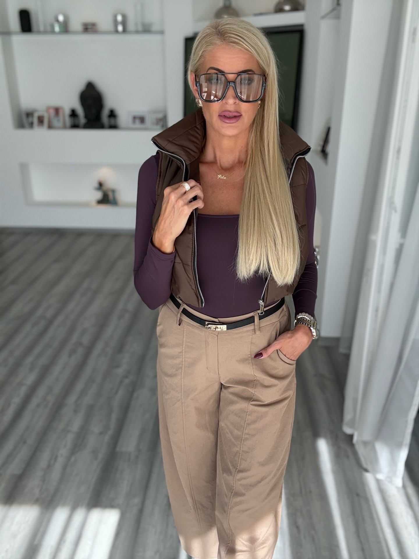 BROOKLYN rövid mellény csokoládé