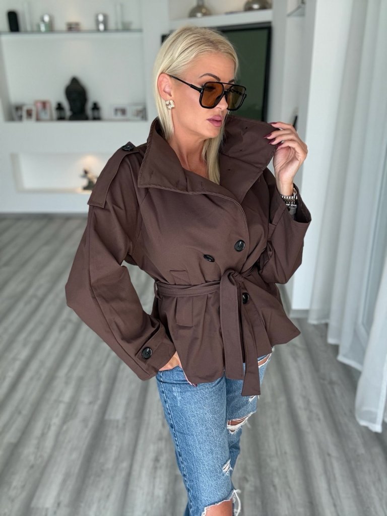 CHELSEA trench kabátka csokoládé