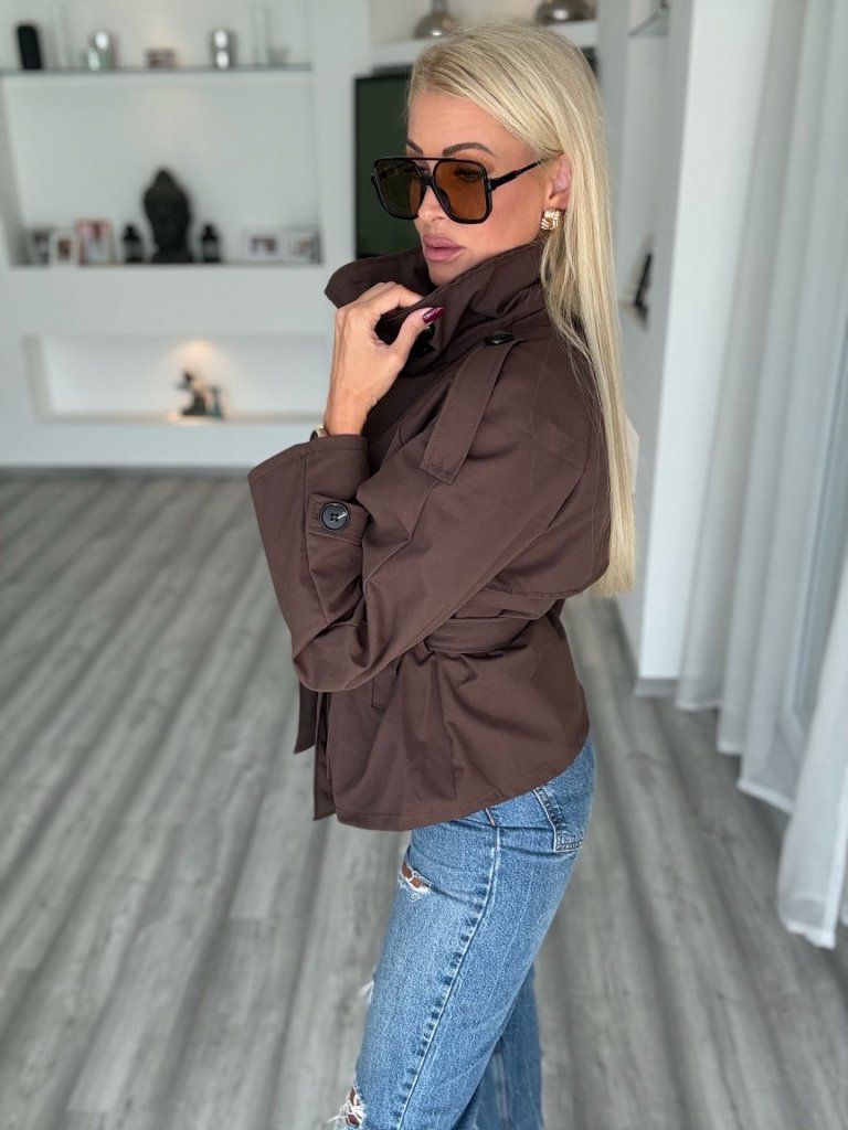 CHELSEA trench kabátka csokoládé