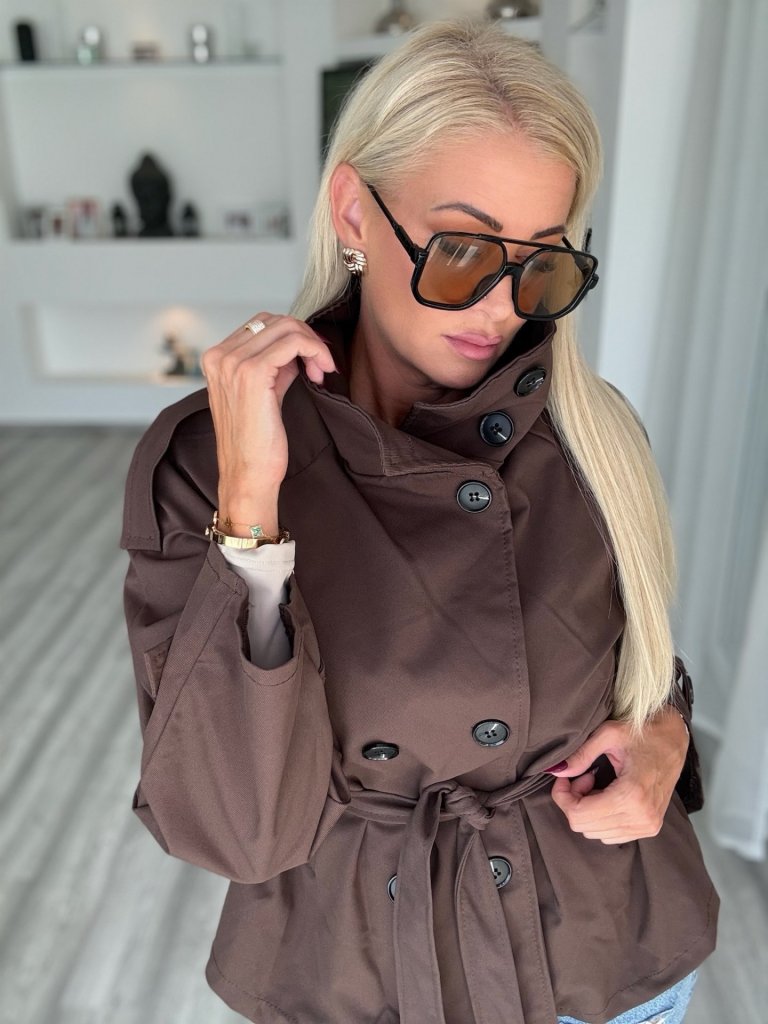 CHELSEA trench kabátka csokoládé