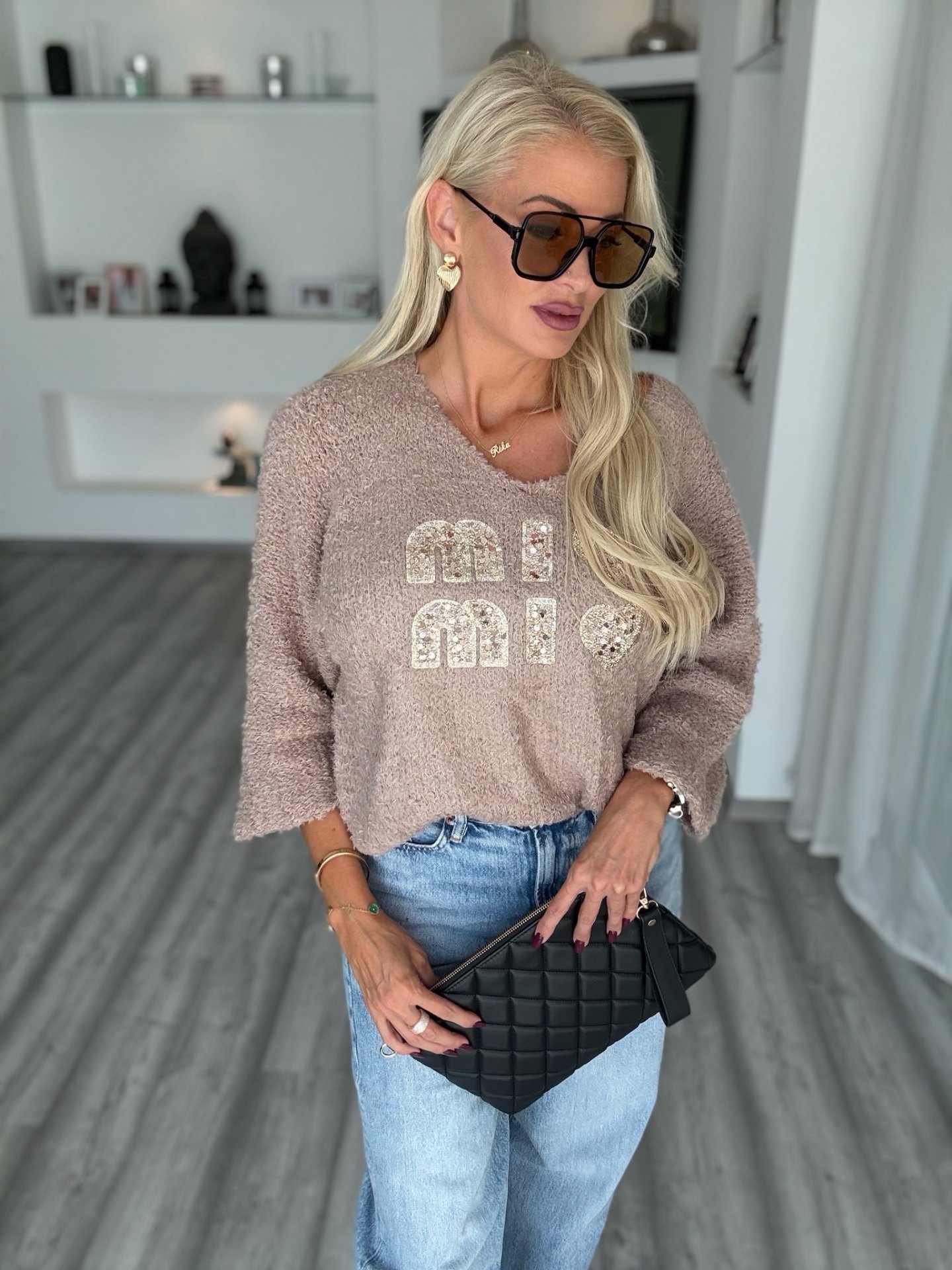 MIU pulcsi taupe