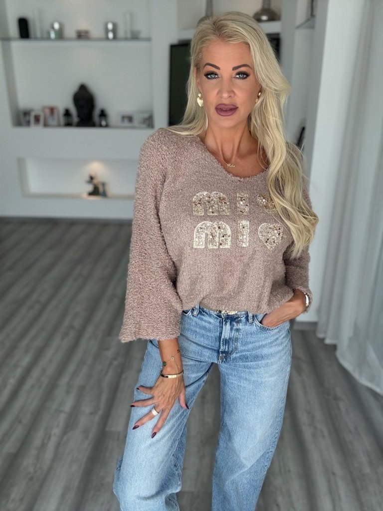 MIU pulcsi taupe