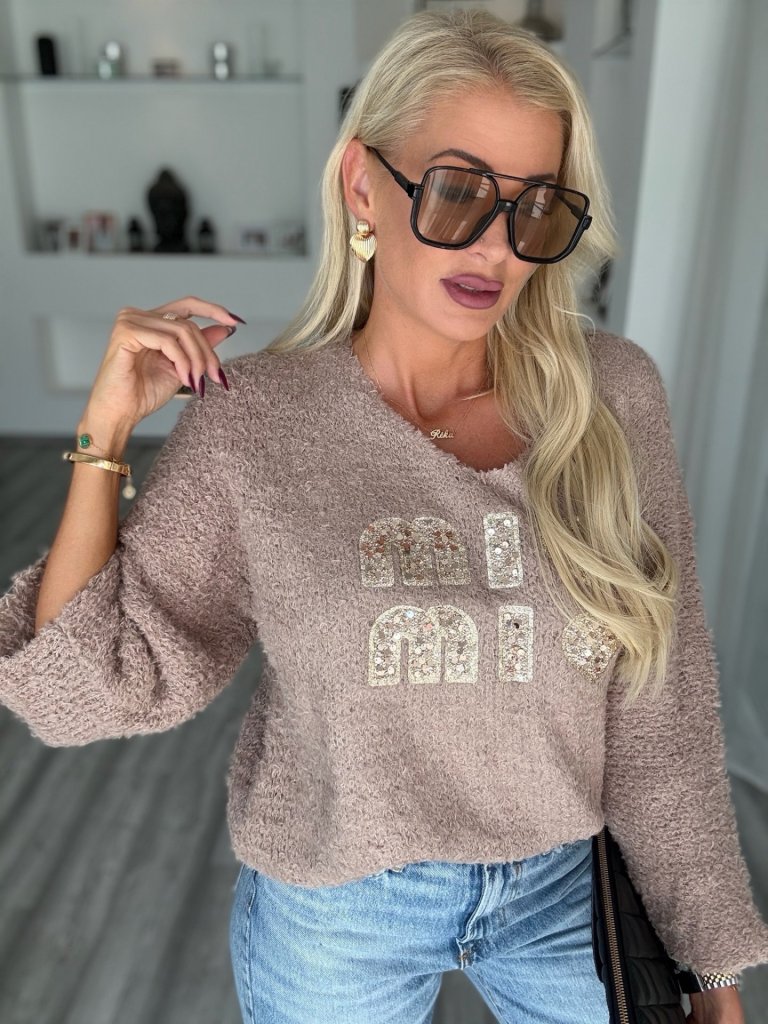 MIU pulcsi taupe