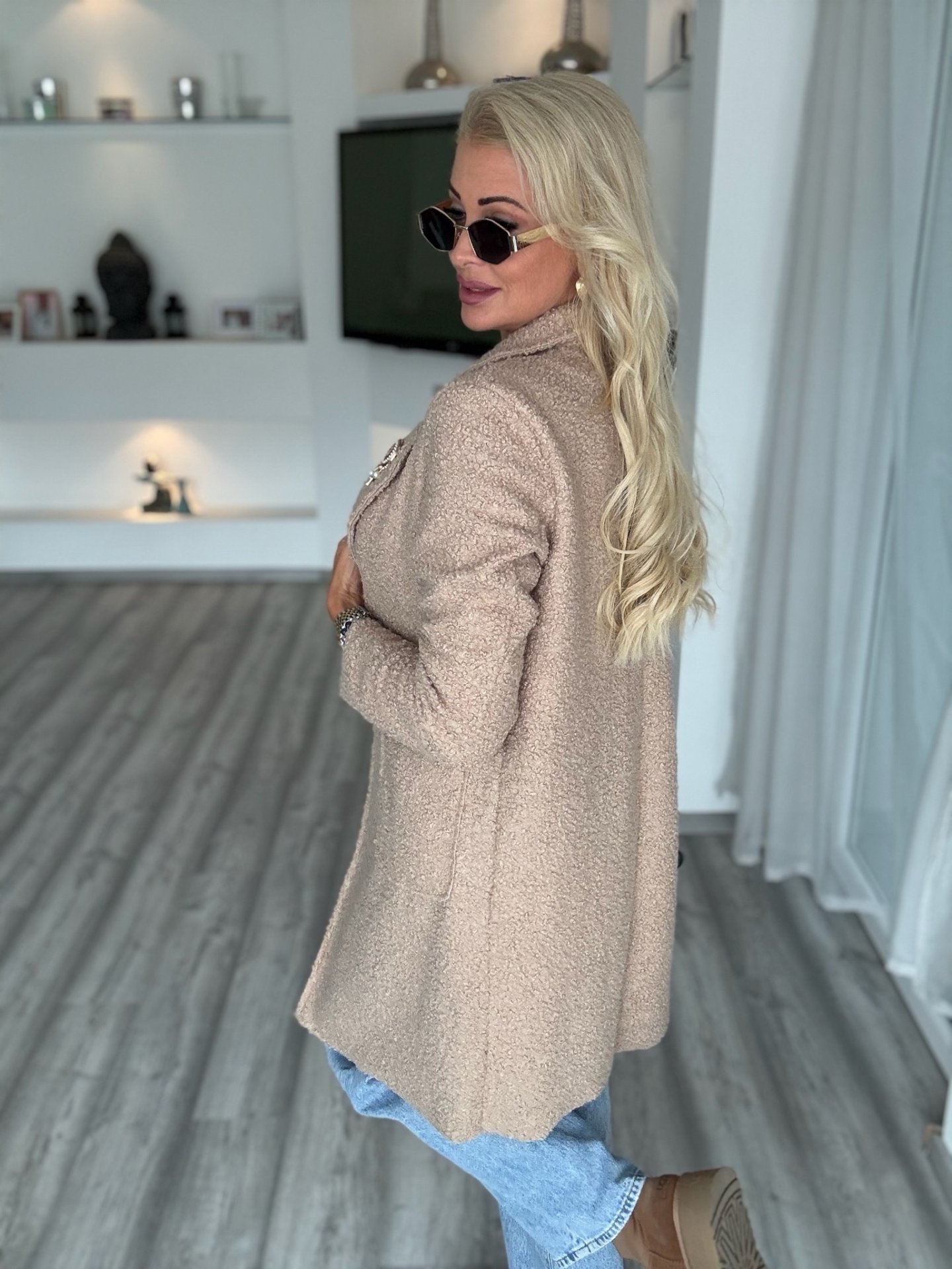 ELORA Teddy átmeneti kabi bézs