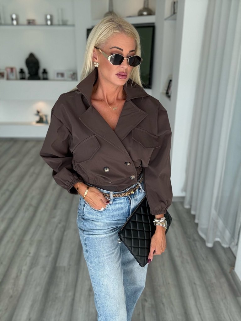 VICTORIA crop trench kabi csokoládé 