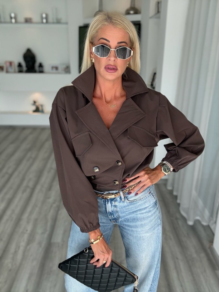 VICTORIA crop trench kabi csokoládé 