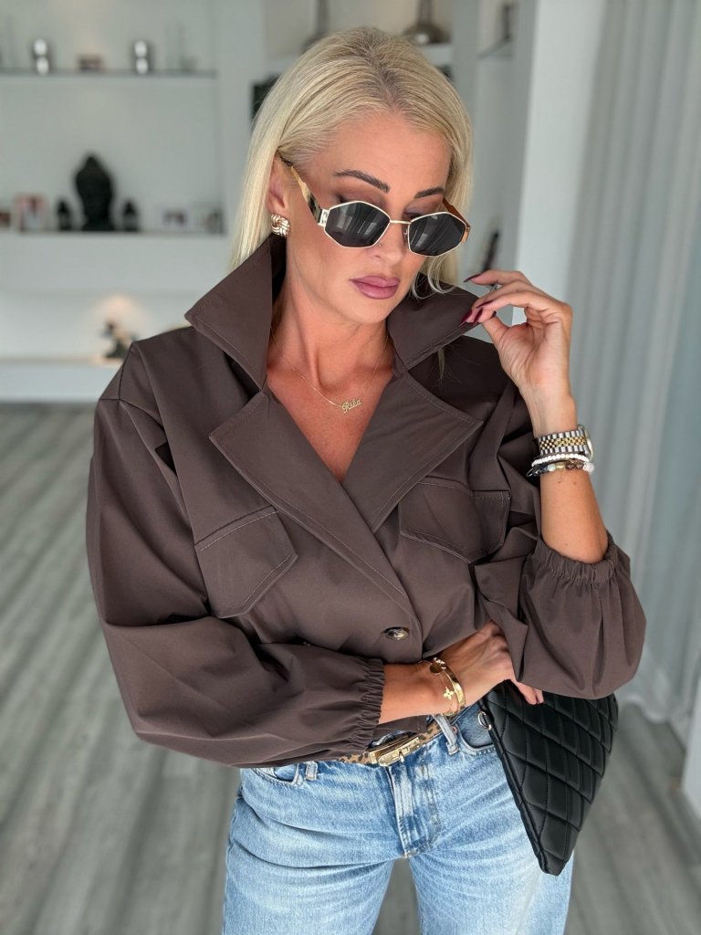 VICTORIA crop trench kabi csokoládé 