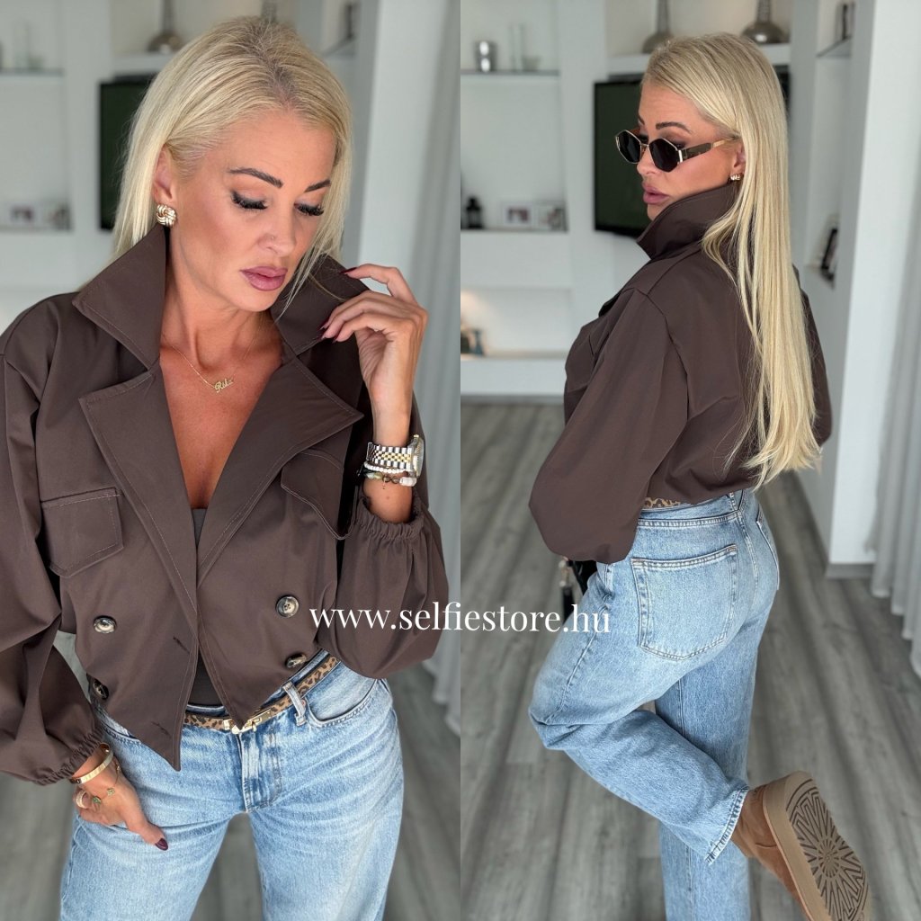 VICTORIA crop trench kabi csokoládé 