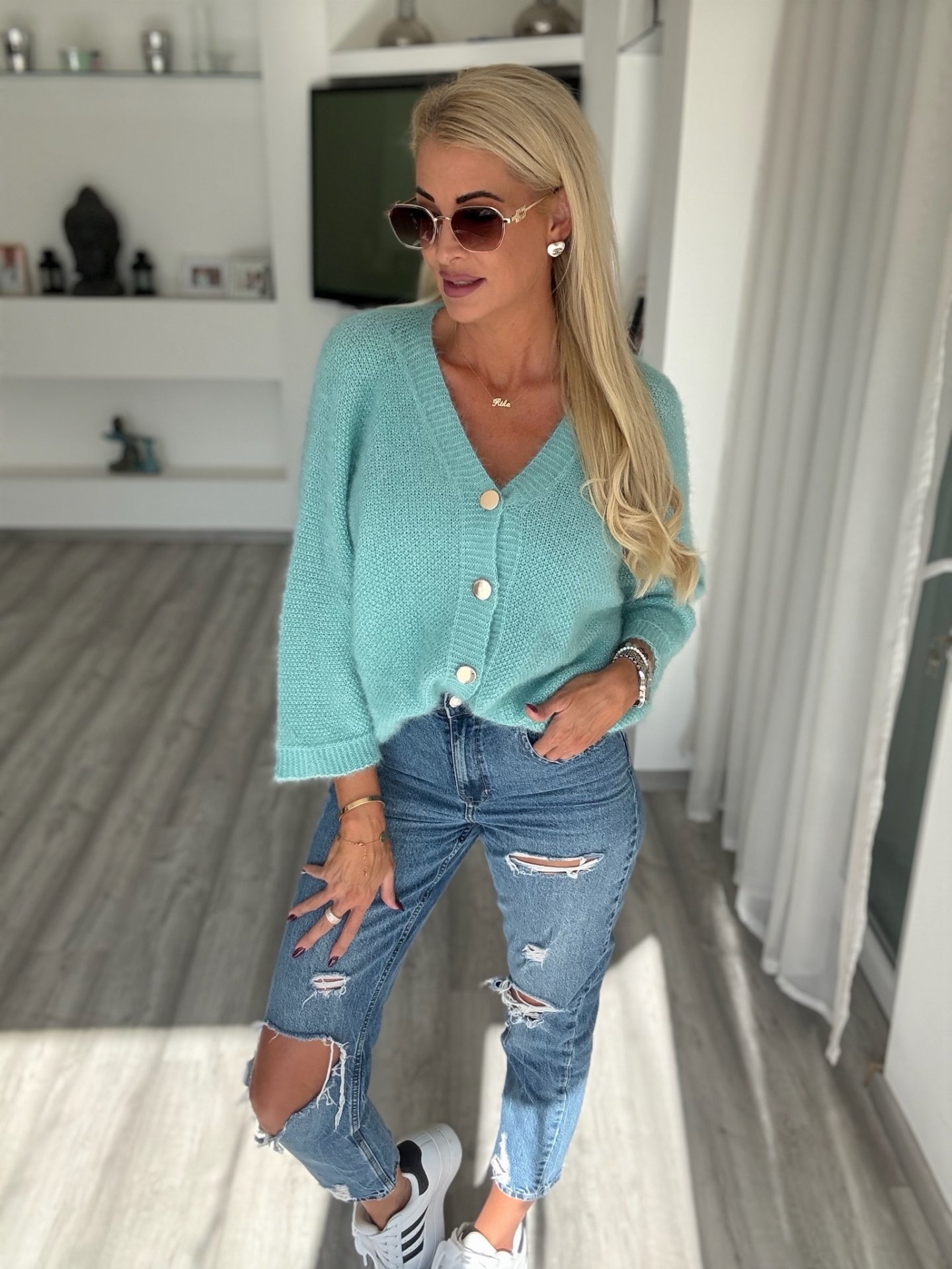 LUNELLE kardigán türkiz