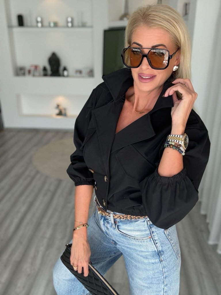 VICTORIA crop trench kabi fekete