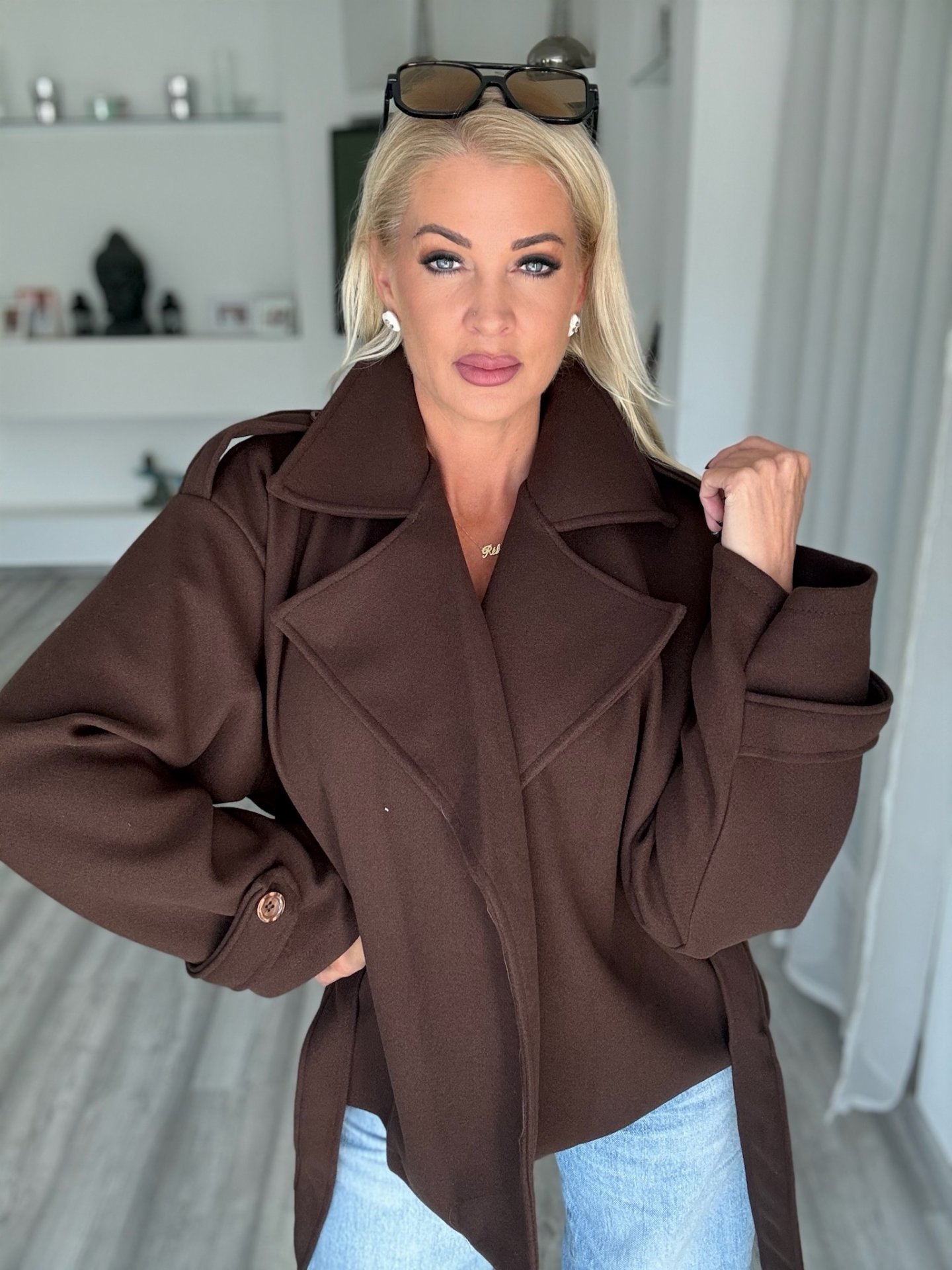 CORINNE szövetkabát csokoládé
