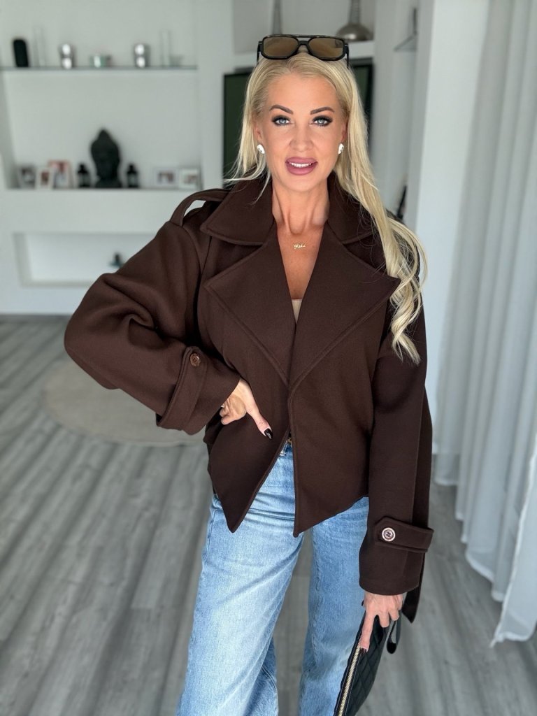 CORINNE szövetkabát csokoládé