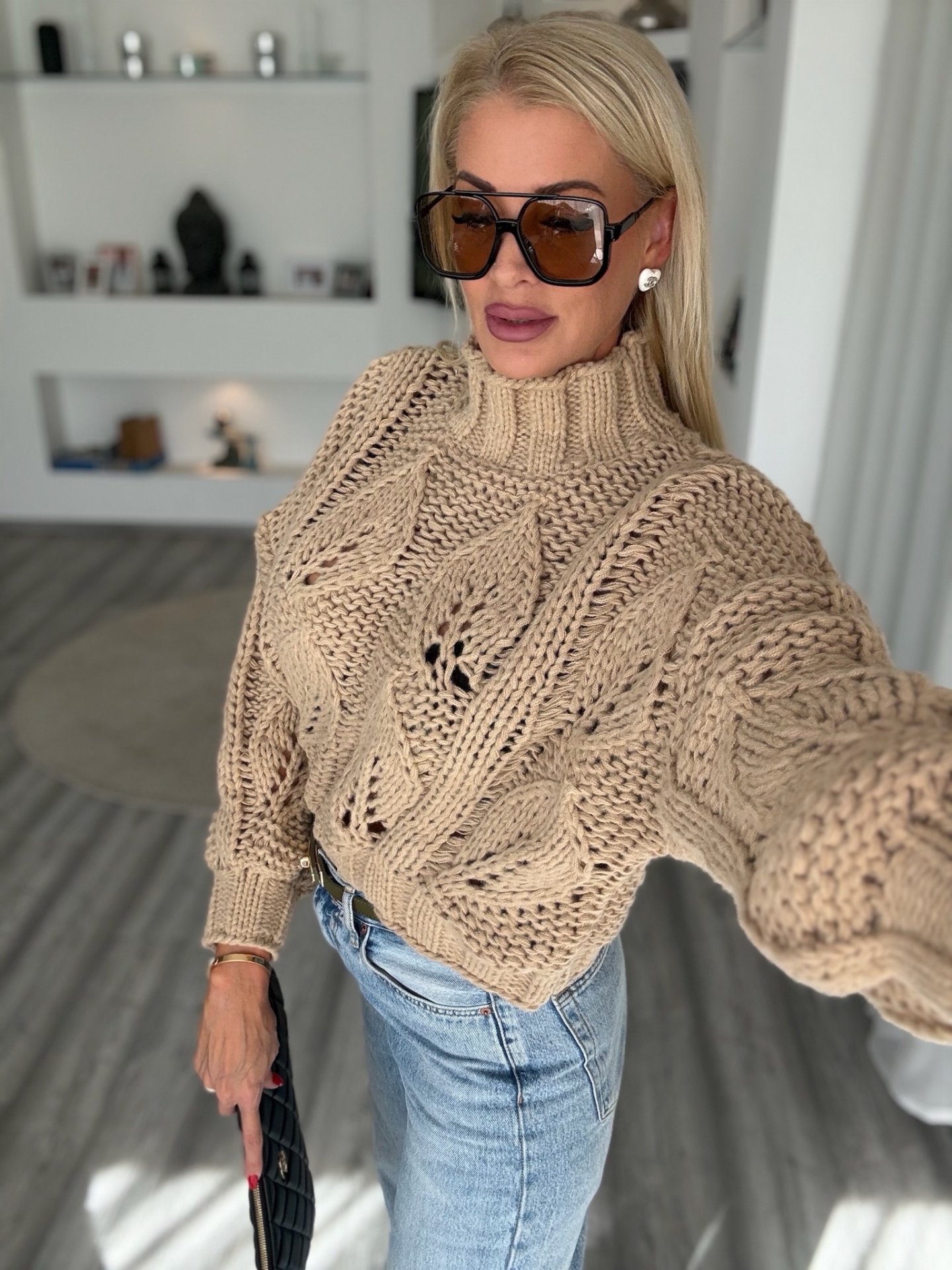 MYSA kötött pulcsi camel