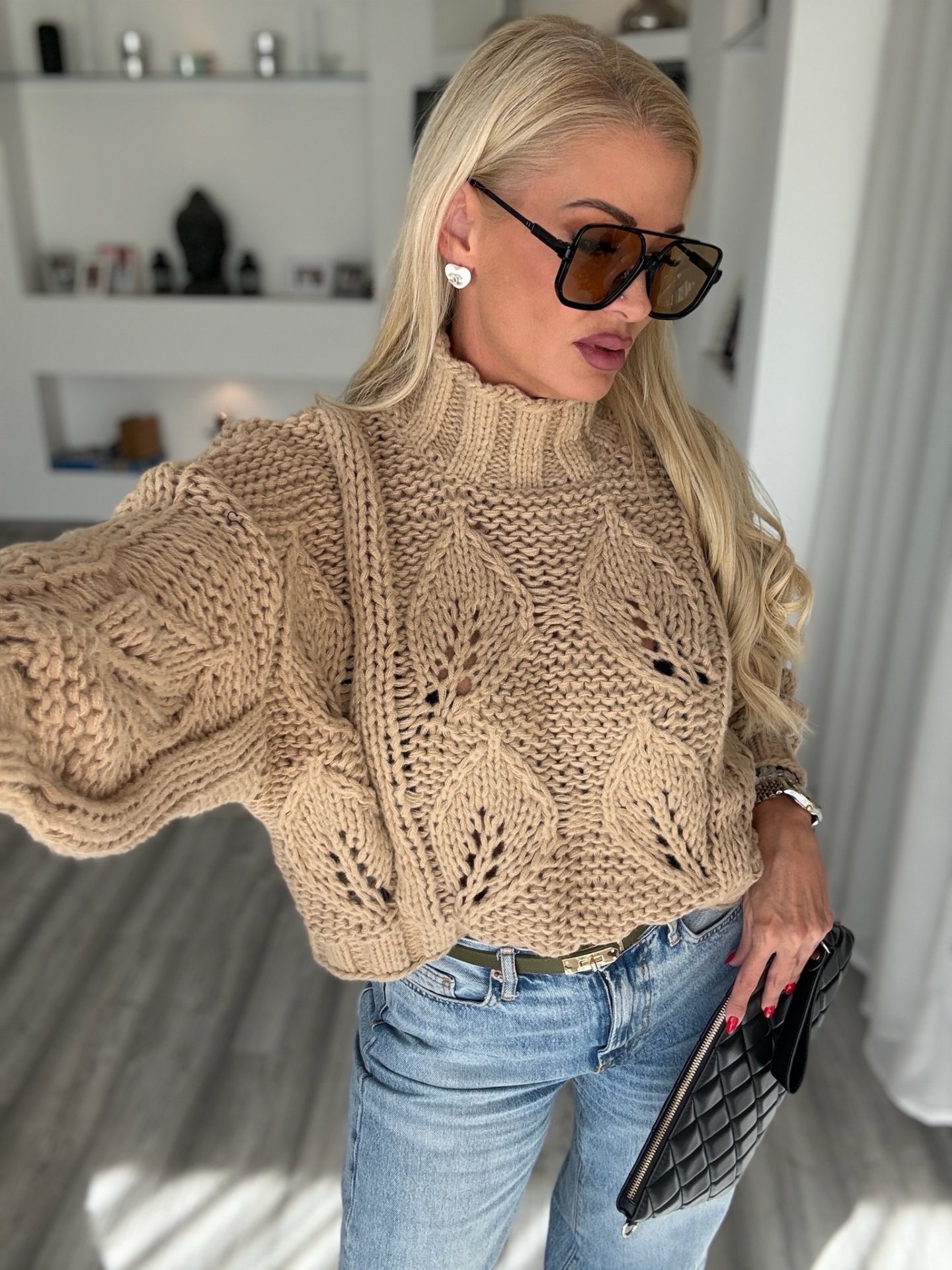 MYSA kötött pulcsi camel