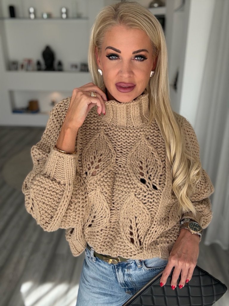 MYSA kötött pulcsi camel
