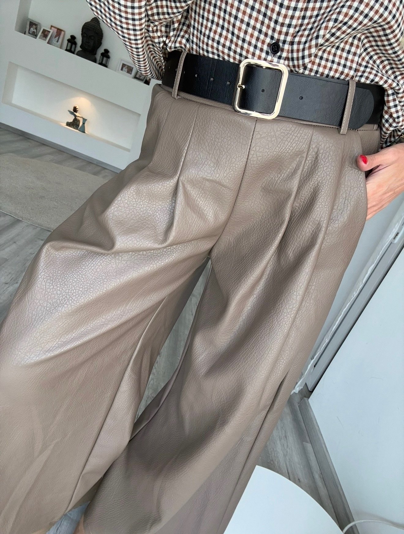 DUNE premium műbőr nadrág taupe