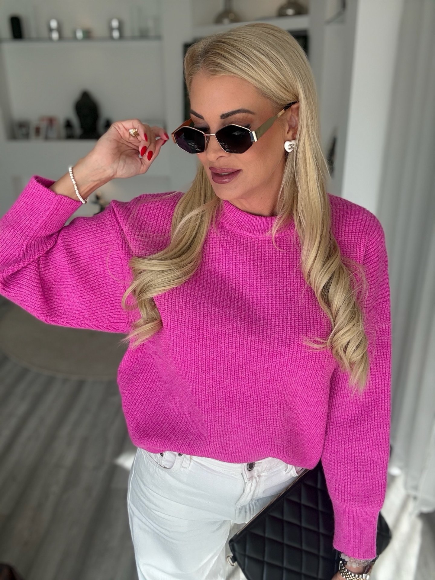 NOLA kötött pulcsi magenta