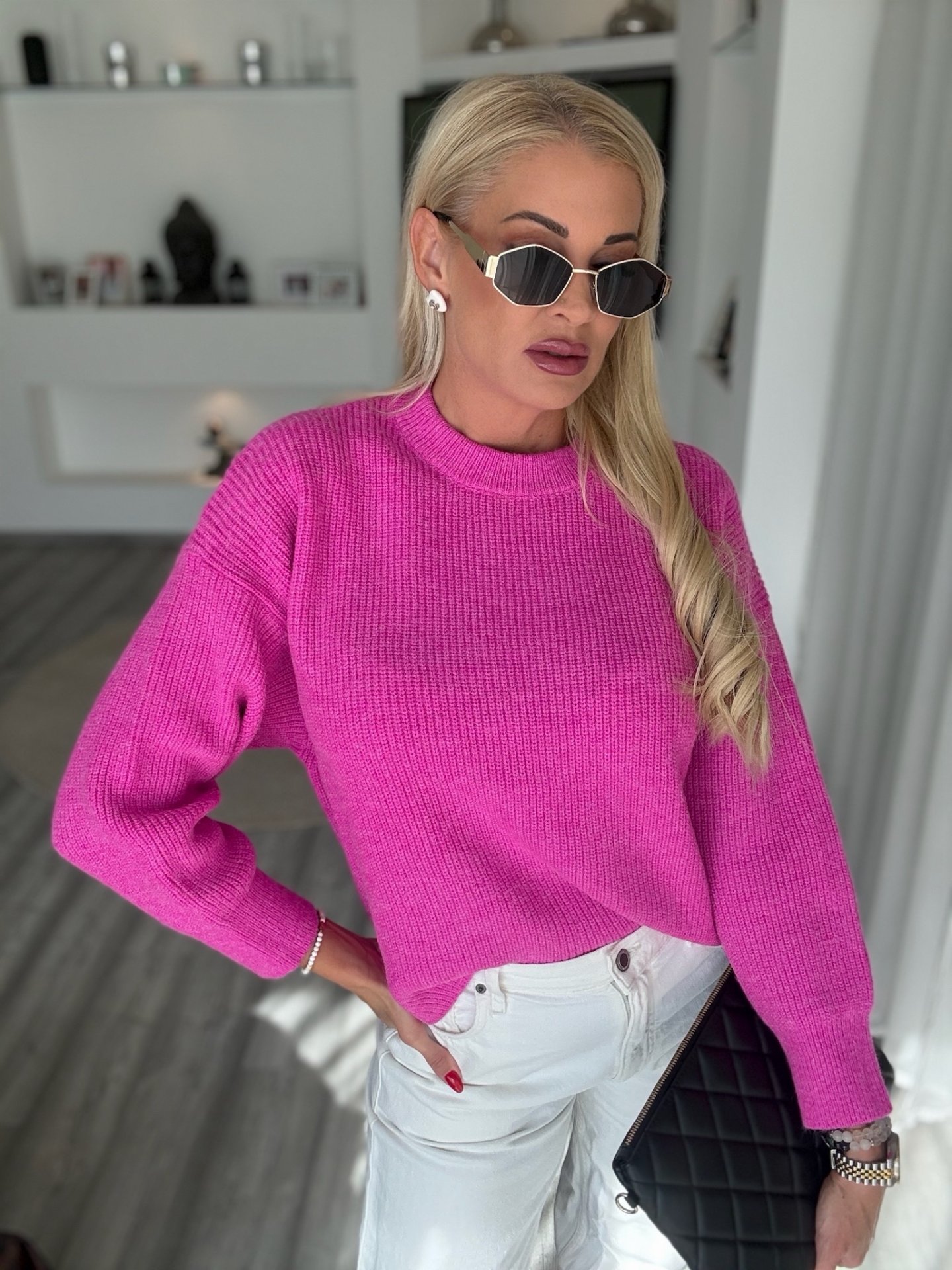 NOLA kötött pulcsi magenta